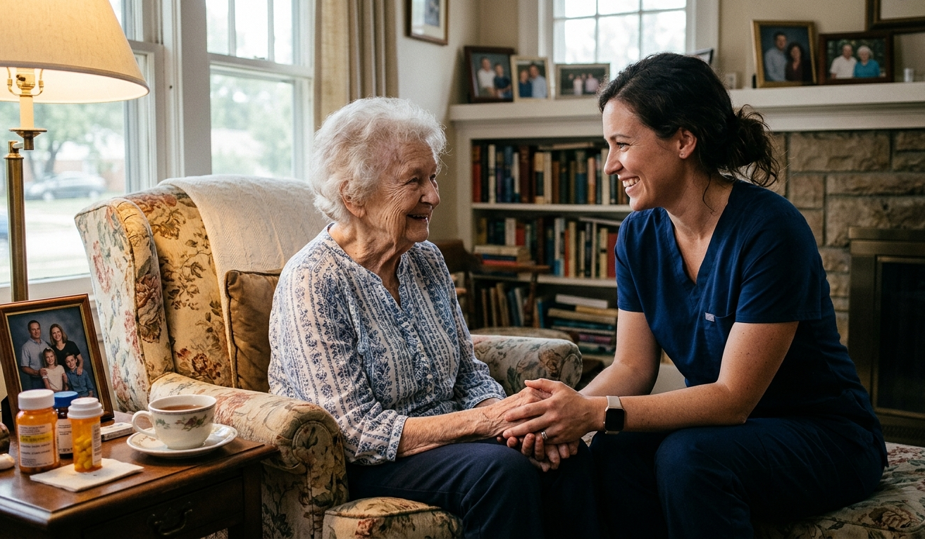 Caregiver with family